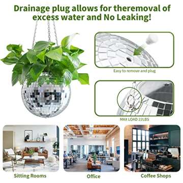 Veramz Disco Ball Planter - Glamorous Hanging Pot for Plants