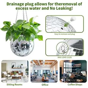 Veramz Disco Ball Planter - Glamorous Hanging Pot for Plants