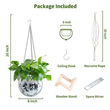 Veramz Disco Ball Planter - Glamorous Hanging Pot for Plants