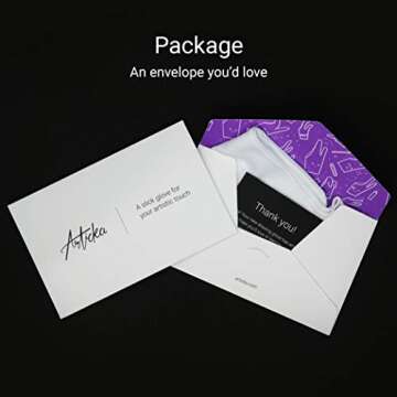 Articka Artist Glove for Drawing Tablet, iPad (Smudge Guard, Two-Finger, Reduces Friction, Elastic Lycra, Good for Right and Left Hand) (Small, Black&White 2-Pack)