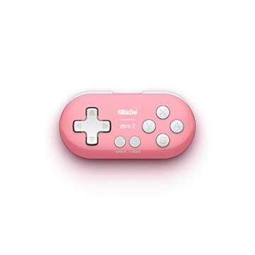 8Bitdo Zero 2 Bluetooth Gamepad Keychain Sized Mini Controller for Switch, Windows, Android, macOS & Raspberry Pi(Pink Edition) - Nintendo Switch