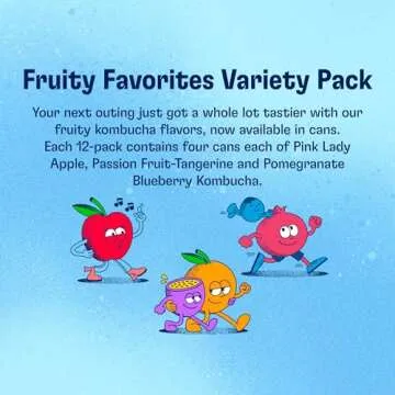 Health-Ade Organic Kombucha, Fruity Variety - 12-Pack