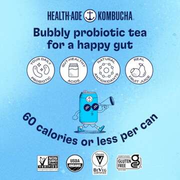 Health-Ade Organic Kombucha, Fruity Variety - 12-Pack