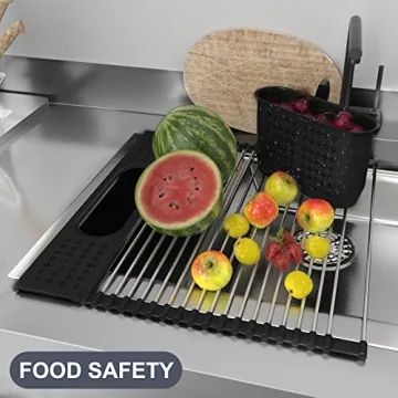 LEMIKKLE Roll Up Dish Drying Rack for Efficient Kitchen Use