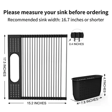 LEMIKKLE Roll Up Dish Drying Rack for Efficient Kitchen Use