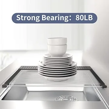 LEMIKKLE Roll Up Dish Drying Rack for Efficient Kitchen Use