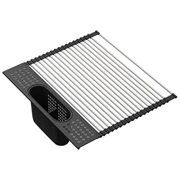 LEMIKKLE Roll Up Dish Drying Rack for Efficient Kitchen Use