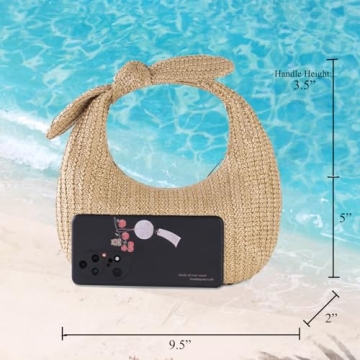 KOOIJNKO Knotted Straw Clutch for Summer Style