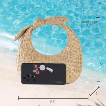 KOOIJNKO Knotted Straw Clutch for Summer Style