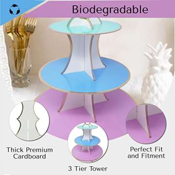 3-Tier Dessert & Cupcake Stand for All Events