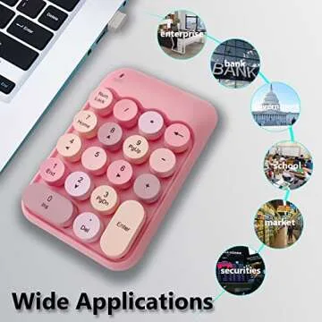 Seaciyan Wireless Number Pad for Cute Ergonomic Style