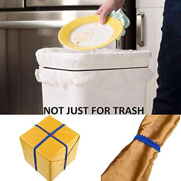 Trash Can Bands Set of 3, Black, Blue, Grey, Durable Rubber Bands with strong elasticity, Homewares Colorful Litter Box Bands Good for Home Office School Indoor and Outdoor