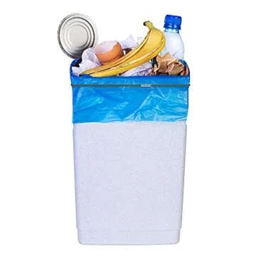 Trash Can Bands Set of 3, Black, Blue, Grey, Durable Rubber Bands with strong elasticity, Homewares Colorful Litter Box Bands Good for Home Office School Indoor and Outdoor