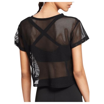 SweatyRocks Women's Sheer Mesh Crop Top for Active Wear