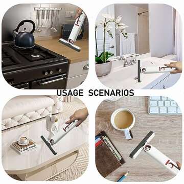 Protable Mini Mop Sponge Mop - Self Squeeze Mini Mop Small Mop Suitable for Kitchen, Bathroom, Living Room, Dorm, Car and Glass (1 Sponge Head + 1 Squeeze Handle)