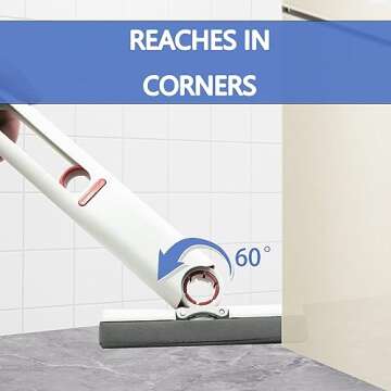 Protable Mini Mop Sponge Mop - Self Squeeze Mini Mop Small Mop Suitable for Kitchen, Bathroom, Living Room, Dorm, Car and Glass (1 Sponge Head + 1 Squeeze Handle)