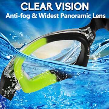 EverSport Kids Portable Swim Goggles, Pack of 2 Swimming Goggles for Children Teens, Anti-Fog Anti-U...