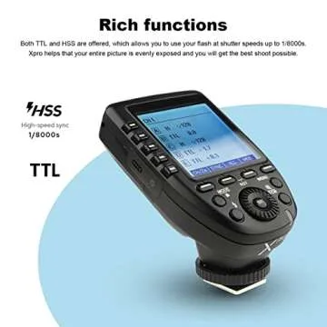 Godox Xpro-C TTL Flash Trigger for Canon Cameras Transmitter with 2.4G X Wireless System TCM Function Hss 1/8000s Large LCD Screen Slanted Design 16 Groups and 32 Channels