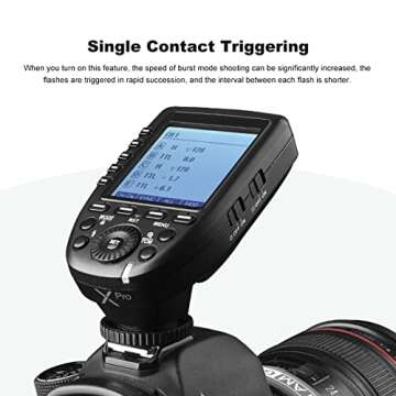 Godox Xpro-C TTL Flash Trigger for Canon Cameras Transmitter with 2.4G X Wireless System TCM Function Hss 1/8000s Large LCD Screen Slanted Design 16 Groups and 32 Channels