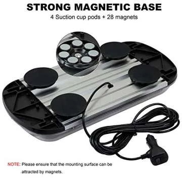 ASPL 64LED 17" Roof Top Strobe Lights, High Visibility Emergency Safety Warning LED Mini Strobe Light bar with Magnetic Base for 12-24V Car, Trucks, Construction Vehicles (Amber)