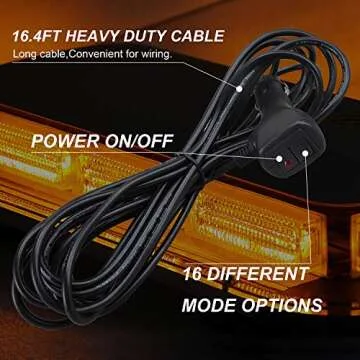 ASPL 64LED 17" Roof Top Strobe Lights, High Visibility Emergency Safety Warning LED Mini Strobe Light bar with Magnetic Base for 12-24V Car, Trucks, Construction Vehicles (Amber)