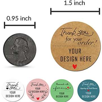 Custom Stickers for Business Logo Personalized Label Stickers Customized 100,200pcs, 1",1.5",2", 3", 4"