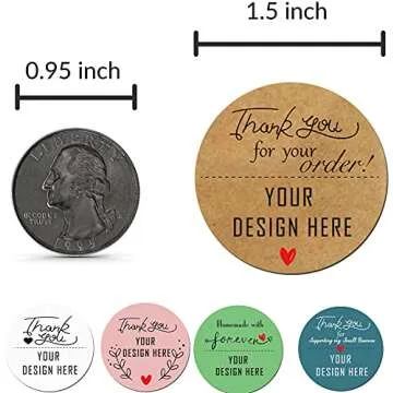 Custom Stickers for Business Logo Personalized Label Stickers Customized 100,200pcs, 1",1.5",2", 3", 4"