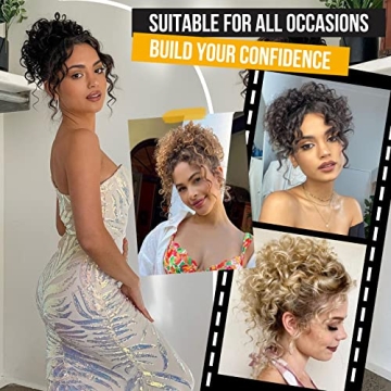 FLUFYMOOZ Black Brown Messy Bun Hair Piece for Women