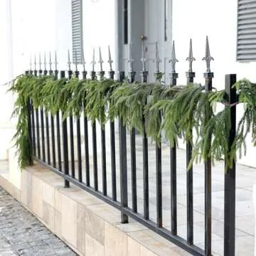 9FT Real Touch Norfolk Pine Garland - Artificial Christmas Garland Green Long Faux Pine Garland for Holiday Window Fireplace Mantle Indoor Outdoor Decor