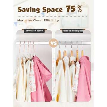 Smartor Kids Velvet Hangers 50 Pack, 14'' Inch Premium Non Slip Kids Felt Hangers for Closet, Space Saving Toddler Clothes Hanger for Youth's Childrens' Clothes (Rose Gold Hook)- White