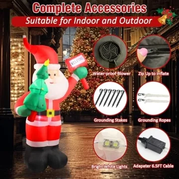 6 FT Inflatable Santa with Bright LEDs for Christmas