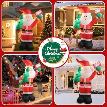 6 FT Inflatable Santa with Bright LEDs for Christmas