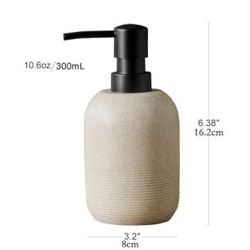 GalDal Soap Dispenser Beige,Hand Soap Lotion Dispenser for Bathroom Countertop,Soap Dispenser for Kitchen Sink.