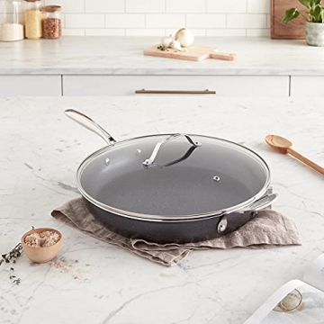 Granitestone 14 Inch Frying Pan with Lid Nonstick Skillet