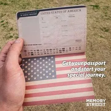 Memory Street US 50 States Passport & Travel Map Kit, United States Flags Stickers Poster Gift for Travelers USA National Parks