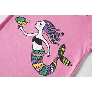 Girls Pajamas 4T Kids Cotton Shorts Mermaid PJs Summer Clothes Toddler Sleepwear