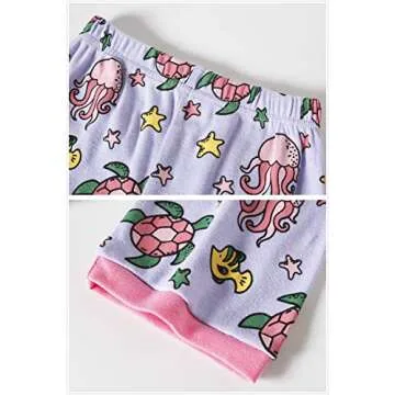 Girls Pajamas 4T Kids Cotton Shorts Mermaid PJs Summer Clothes Toddler Sleepwear