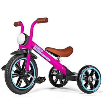 KRIDDO Kids Tricycle – Puncture Free Wheels & Front Light for Toddlers 2-5 Years