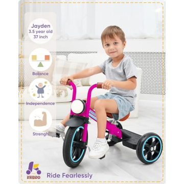 KRIDDO Kids Tricycle for Ages 2-5 with Adjustable Seat