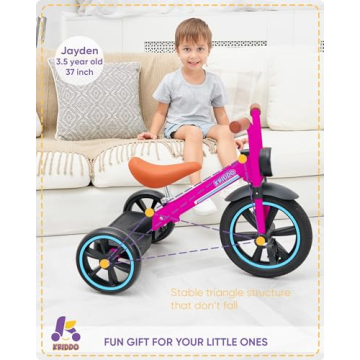 KRIDDO Kids Tricycle for Ages 2-5 with Adjustable Seat