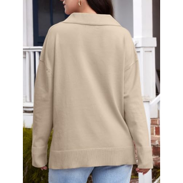 LILLUSORY Sexy V Neck Oversized Sweater for Women