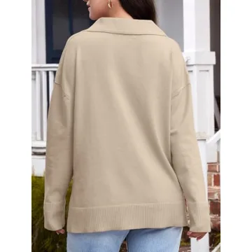 LILLUSORY Sexy V Neck Oversized Sweater for Women