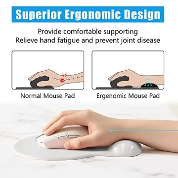 Hsurbtra Ergonomic Mouse Pad with Wrist Support - Cute Ivory White