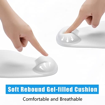 Hsurbtra Ergonomic Mouse Pad with Wrist Support - Cute Ivory White