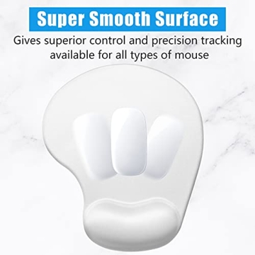 Hsurbtra Ergonomic Mouse Pad with Wrist Support - Cute Ivory White