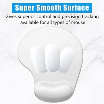 Hsurbtra Ergonomic Mouse Pad with Wrist Support - Cute Ivory White