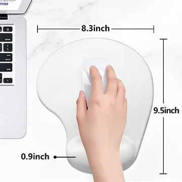 Hsurbtra Ergonomic Mouse Pad with Wrist Support - Cute Ivory White