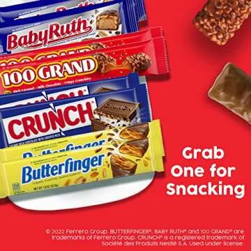 Butterfinger, CRUNCH, Baby Ruth & 100 Grand Assorted Bars
