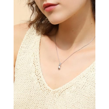 S925 Sterling Silver Cat Necklace - Elegant Cat Pendant