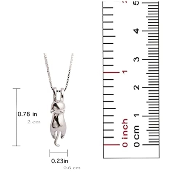 S925 Sterling Silver Cat Necklace - Elegant Cat Pendant